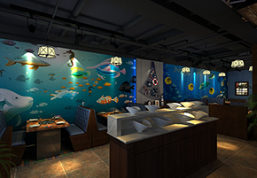 合肥萬(wàn)達(dá)370平蒸汽海鮮主題餐廳裝修設(shè)計(jì)